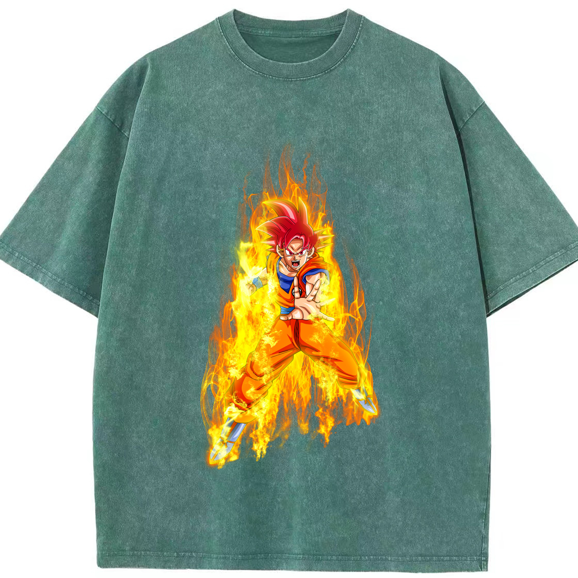（画像用） ドラゴンボール 孫悟空（そん ごくう）Son Goku カカロット DRAGON BALL Kakarotto 綿100% ヴィンテージ風 半袖Tシャツ（フロントプリント）